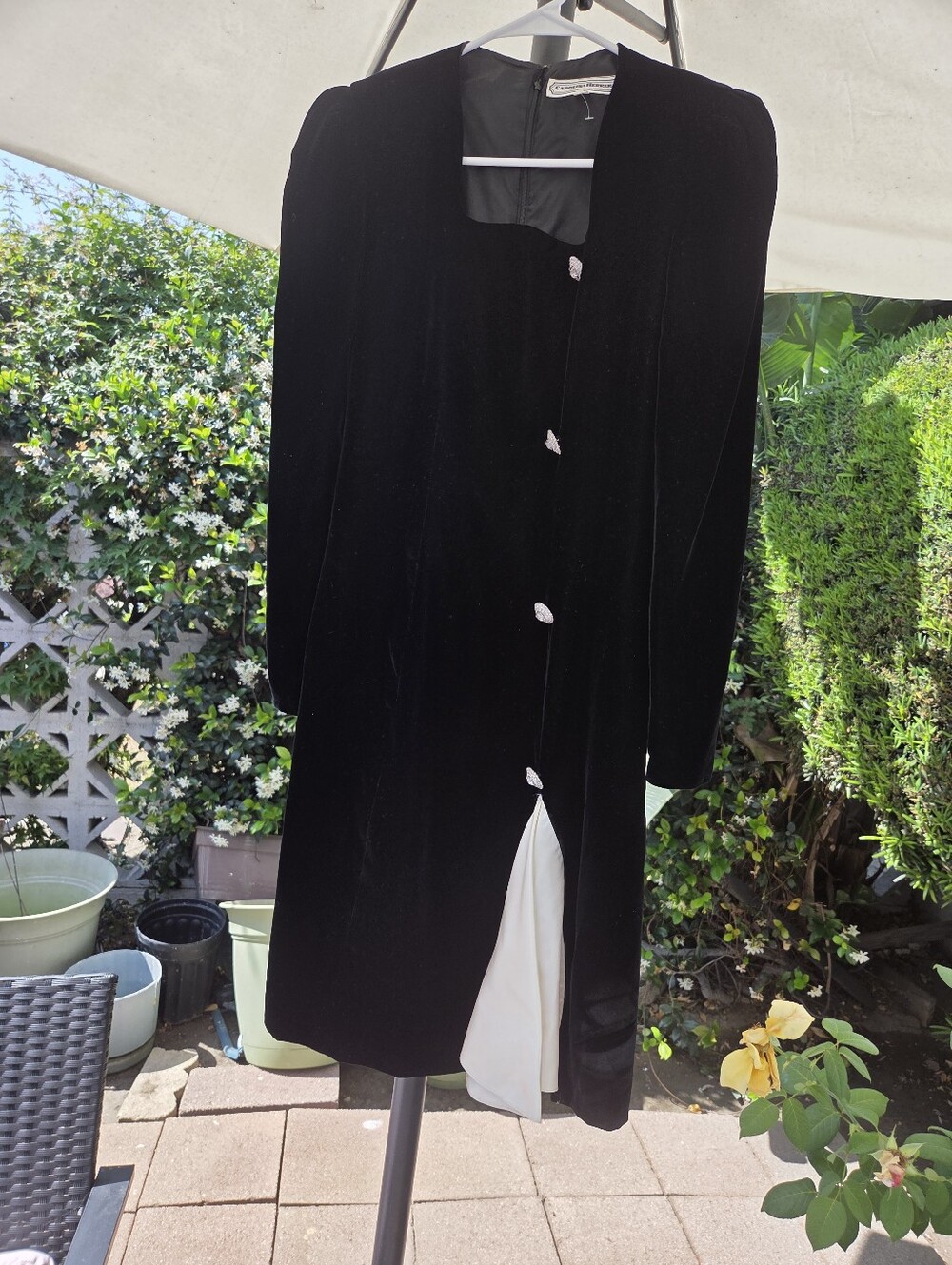 Vintage Carolina Herrera Black Velvet Dress 8.